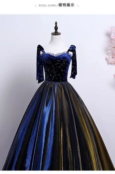 Royal blue velvet in kameleon žogo obleke obleko Renaissance Obleke Viktorijanski queen obleko/Marie Antoinette Belle