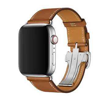 Za Apple ura Pas Trak 6 5 4 3 2 1 SE Pravega Usnja Watchband za Apple Watch 44 mm 40 mm 42mm 38 mm za iWatch