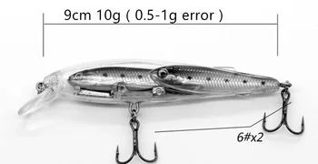 Ufishing Multi-ribe, Življenje Kot Pisanec Fishing Lure 9 cm 10g Začasno Ribolov Wobbler Visoko Kakovostne Umetne Vabe