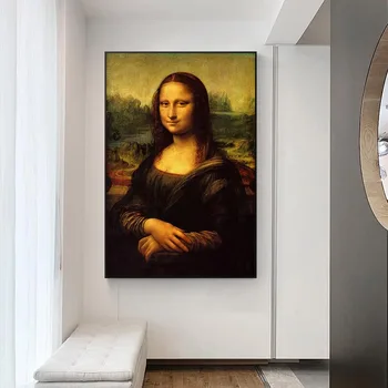 Je Mona Lisa Znanih Umetniško Platno Slike, Ki Jih V Okviru Programa Leonardo Da Vinci Steno Umetnosti Plakatov In Fotografij Klasične Umetnosti Sliko Za Dnevno Sobo