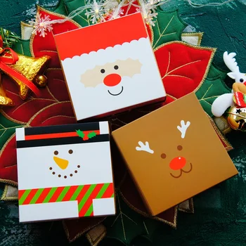11.5*11.5*5 CM pozdravljeni Božič design 10 set Darilo Zaviti Skladiščenje Papirja, Škatle, kot darilni embalaži DIY tri slog, sladkarije, čokolada pack