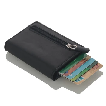 Kovanec torbice imetniki Imetnik Kreditne Kartice Aluminija Polje Imetnika Kartice RFID PU Usnje Pop Up Card Primeru Magnet iz Ogljikovih Vlaken Kovanec Torbici