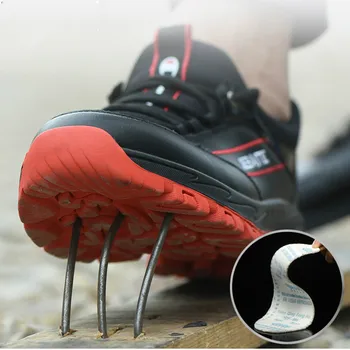 Moške Delovne Čevlje s Jekla Toe Kape Anti-razbija Anti-punkcija Gradnje Varnostne Škornje Non-slip Dihanje Neuničljiv čevelj