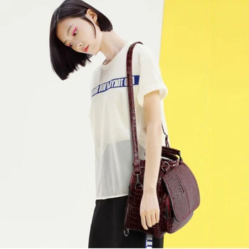 Blagovne znamke luksuzni krokodil vzorec paket 2019 nove ženske multi-funkcijo vrečko ramenski Messenger bag moda mini