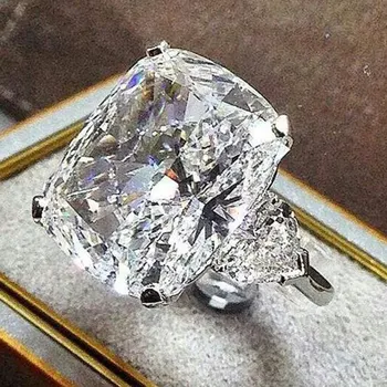 2019 Nov Prihod Luksuzni Velik Kvadrat Crystal 10*12 mm Posla CZ Obroč Za Ženske Lady Obletnico Poroke Darilo Nakit Večino Prodaja