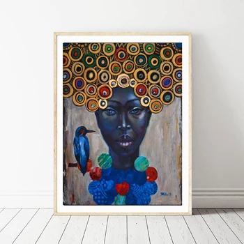 Hd Tiskanja Afriki Ženske Portret Oljna Slika Na Platnu Brez Okvirja Natisnjene Slike, Plakate In Grafike Doma Dekor Za Dnevno Sobo