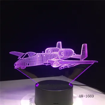 F16 Boj proti Ravnini 3D Lučka lučka Borec Jet Komplet za Daljinski Vklop Nočnega Svetlobe Barvne luči t Otroška Spalnica namizne Svetilke AW-1669