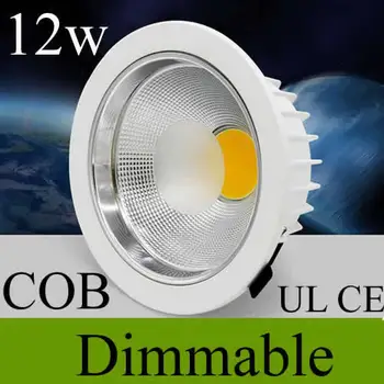 UL CE Odobri 12w cob led downlight zatemniti cree led svetilo stropa navzdol luči 90-260v toplo bela 3000k 120angle +led driver