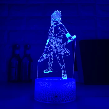 Nova 3d Led Nočna Lučka Uchiha Sasuke Slika Barva Spreminja, Nočna za Otroke Spalnica Dekor Touch Senzor namizne Svetilke Naruto Darilo