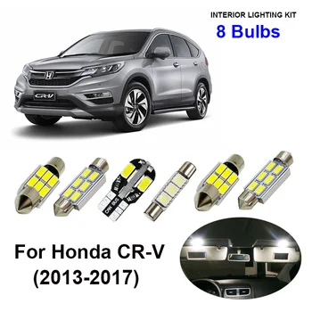 8pcs Bela LED Notranja Svetila Komplet Za Obdobje 2013-2017 Honda CR-V CRV Zemljevid Dome Trunk registrske Tablice Lučka Avto Dodatki