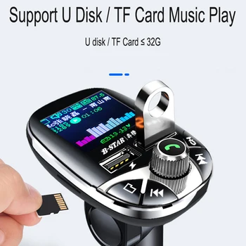 JINSERTA Brezžični Bluetooth, FM Modulator Barvni Zaslon Hands-free MP3 Predvajalnik Dvojni Polnilnik USB z Daljinskim upravljalnikom