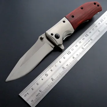 Vroče Žep Lovski Nož DA51 5Cr Rezilo iz Nerjavečega Jekla Leseni Ročaj Zložljiv Taktično Noži za Preživetje Kampiranje Orodja