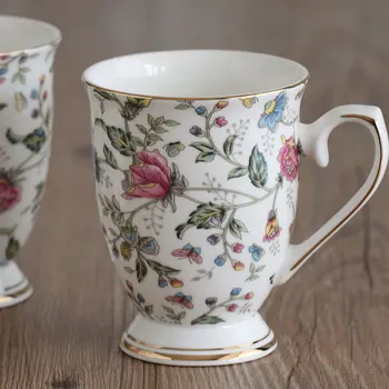 300 ml Moda kosti kitajske skodelice vode tea cup cvetlični keramični vrč mleko pokal royal coffee cup izvrstno darilo