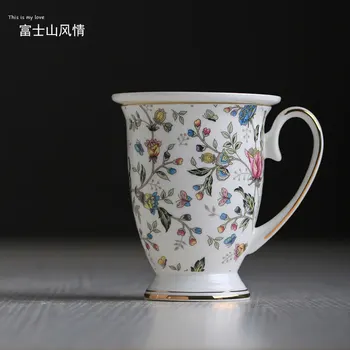 300 ml Moda kosti kitajske skodelice vode tea cup cvetlični keramični vrč mleko pokal royal coffee cup izvrstno darilo