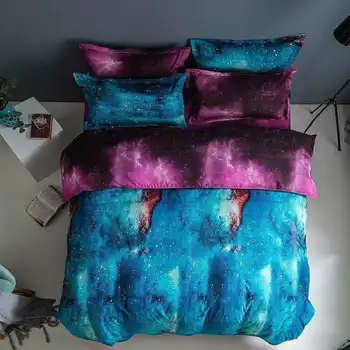 Vroče Prodaje Zvezdnato Nebo Rjuhe Kritje 2/3pcs Prevleke Vesolje Galaxy Planet Tiskanja Posteljnina Fantje Dekleta Odeja Kritje Set Home Tekstilnih