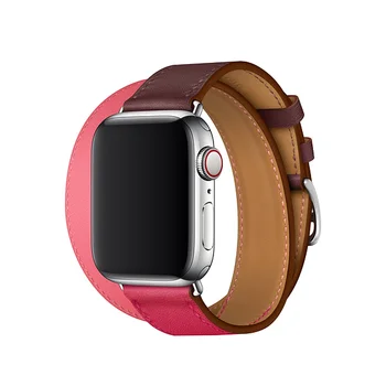 Pravega Usnja extral Dolgo Dvojno Tour manšeta za Apple Watch band 38 40 trakovi serije 6 5 4 3 2 1 za iwatch se band 42 44