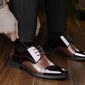 NPEZKGC Moda Pravega Usnja Moške Oxford Čevlji, Čipke Priložnostne Poslovne Moške Čevlje, Znamke Moške, Poročni Čevlji, Moški Čevlji Obleko