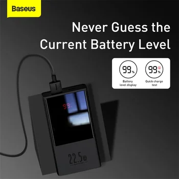 Baseus PD Moči Banke 20000mAh USB C Powerbank QC 3.0 Hitro Polnjenje Za iPhone Xiaomi Mi 10000mAh prinaša dobička Zunanji Polnilec za Baterije
