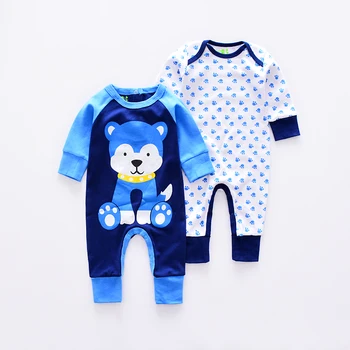 2019 nove dolg rokav baby Romper Baby fantje Jumpsuit novorojenčka Cartoon Živali igralne obleke za malčke igralne obleke baby dekleta Jumpsuit 2pcs/set