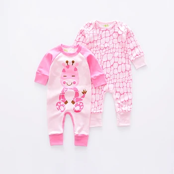 2019 nove dolg rokav baby Romper Baby fantje Jumpsuit novorojenčka Cartoon Živali igralne obleke za malčke igralne obleke baby dekleta Jumpsuit 2pcs/set