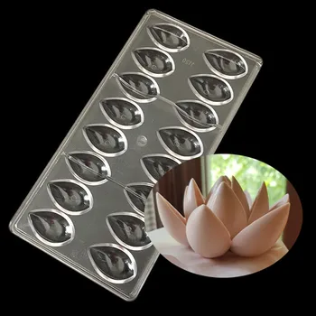 3D Lotus Obliki Polikarbonatne Čokolada Plesni Kuhinja Bakeware Sladkarije Plesni Torto Sladkarije PC Čokolada Kalup za Peko Peciva Orodja