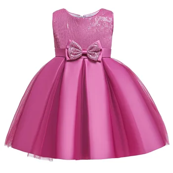 Baby Dekleta Poletje Cvet Obleke Sequins Lok Zabuhle Čipke Princesa obleko za deklice, Poroka, maturantski Obleki Otroci Oblačila