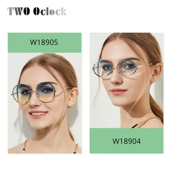 Retro ženska sončna Očala Prevelik Big Rimless Rjava Gradient sončna Očala Luksuzni Odtenkih za Ženske Sunglases Oculos 881309