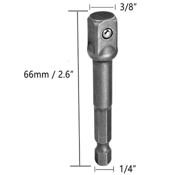 5 Pack 3/8 Inch(10 mm) Kvadratni Socket Adapter Bit Nastavite, Vpliv Gonilnik Power Bitov za Avtomobilske DIY-Hex 1/4 Kolenom