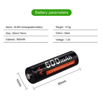 PALO AA polnilne baterije AA 1,2 V 600mAh Ni-MH Predhodno napolnjena Baterija za ponovno Polnjenje Baterias AA za Kamero