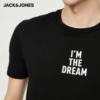 JackJones Moške Bombaž Pismo Print Multi-barvne Kratek sleeved majica s kratkimi rokavi Moška| 220201642