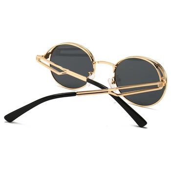 Peekaboo moški retro punk sončna očala krog človek kovinski okvir ženske sončna očala ovalne uv400 poletje gold black dropshipping