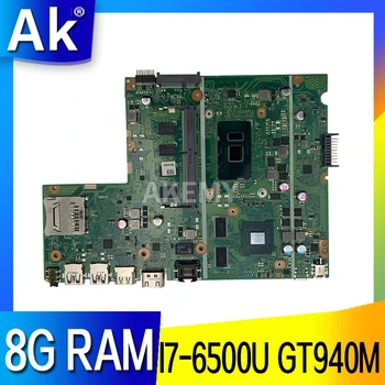 Akemy Za Asus X541UJ X541UV X541UQ X541U X541 X541UVK X541UQk Laotop Mainboard X541UV Motherboard W/ GT940M I7-6500U, 8GB RAM-a