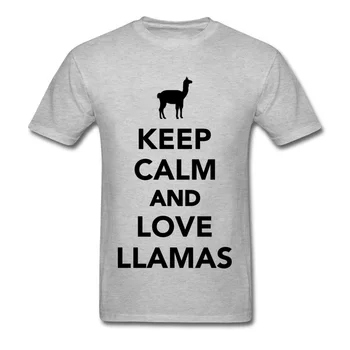 Moške Nov Vnos Majica Bele Moda Ohraniti Mirno In Ljubezen Llamas Zaščito Živali Inštitut Moški Tshirt Bombaž blagovne Znamke Vrhovi Tees