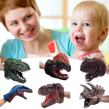 Mehko Dinozaver Strani Lutkovno Tyrannosaurus Rex Glavo Strani Lutkovno Slika Rokavice Igrače Otroke Vlogo Igrajo Darilo