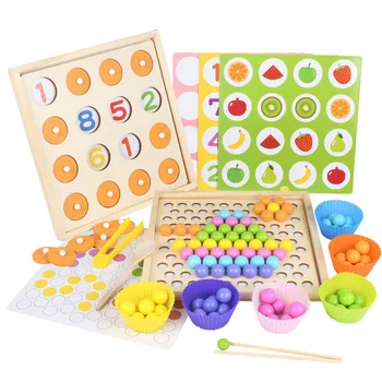 Otroci Montessori Lesene Igrače Roke Možganov, Usposabljanje Posnetek Kroglice Puzzle Odbor Math Igre Baby Začetku Izobraževalne Igrače Za Otroke