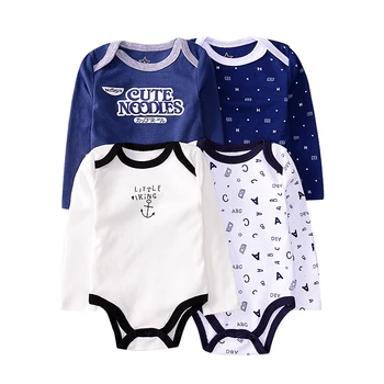 4pcs/set Baby Bodysuit Dolg Rokav Dekle Jumpsuits Novorojenčka Oblačila Roupa Infantil Oblačila Srčkan Samorog Vzorec Fant Fant Bodysuits