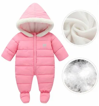 Nove Zimske Baby Fantje Dekleta Oblačila Sklop Otroci Toplo Navzdol Bombaža Vrhnja Oblačila Malčka Hooded Baby Romper