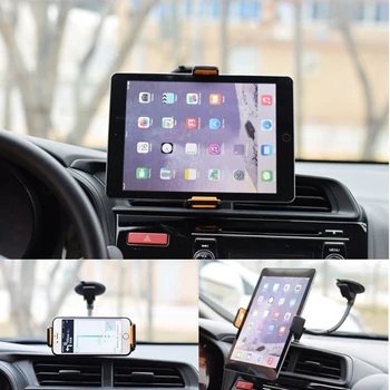 Univerzalnih Tablet Gori mobilni telefon Stati Dolgo Roko Vetrobransko Avto Nosilec za Telefon, Prilagodljivo Nastavljivo GPS Nosilec Za Avto