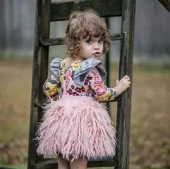 Roza Plišastih Krilo za Dekleta Pomlad Jesen Baby Tassel Debele Moda Princesa Krilo Otroci Oblačila 1-5T E1877