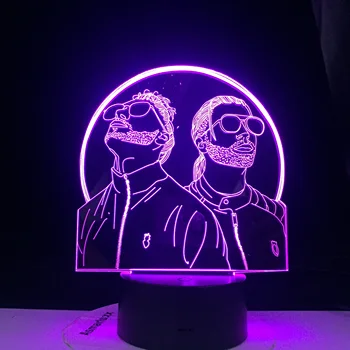 Francoski Rap Skupine (PNL) 3d Led Night Light Color Spreminjanje Nočna lučka za Spalnice svetila za Ljubitelje Presenečenje Darila Dropship Hitra Storitev