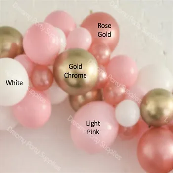 80pcs/set Balon Garland Kit Pink Champagne Gold Balon Arch White Rose Poročna Vijolična in Iver Poročni Tuš Balon Dekor