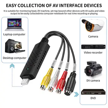 Easycap USB 2.0, TV, Video, Avdio VHS na DVD HDD Pretvornik Zajemanje Sim Adapter GOR Video kaset na DVD pretvornik GT