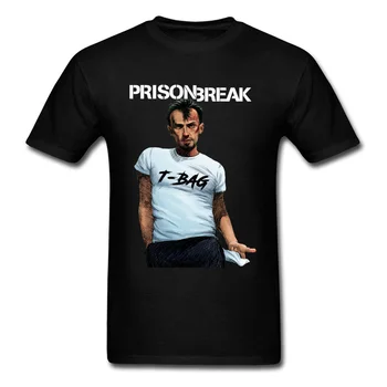 Prison Break T-bag T-shirt Mens Smešno Človek Obleka Black T Shirt Poletje Natisnjeni Vrhovi Bombaž Tees Hipster Oblikovalec Tshirt