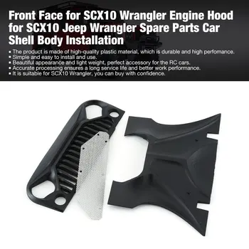 Spredaj Obraz za SCX10 Wrangler Motor Nape za SCX10 Jeep Wrangler Rezervnih Delov Avto Shell Telo Namestitev