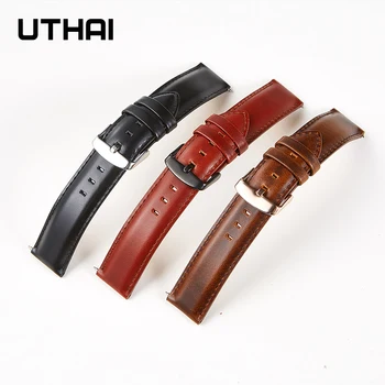 UTHAI Watchbands 22 mm watch pasu usnje watch trak za Hitro sprostitev, pomlad bar 20 mm watch trak Samsung galaxy watch 42MM