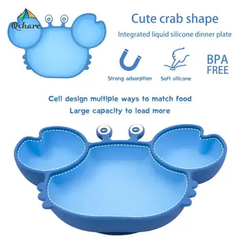 Qshare Silikonski Baby Jedi za Otroke Namizna Ploščica Non-slip Baby Hranjenje Skledo BPA Free