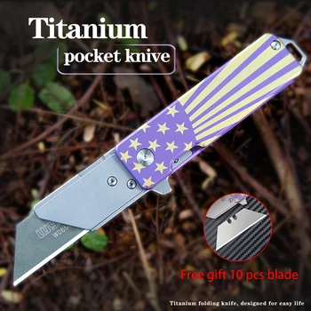 Titanove zlitine, zložljivi nož prostem rezalno orodje prenosni mini EOS folding nož za kampiranje