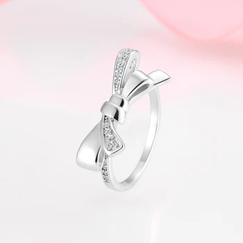 Počitnice Darila 925 Sterling Srebro Jasno CZ & White Emajl Cvetje Srce Prst Prstan Moda Elegantno Obroči 2021Women Nakit