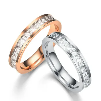 2020Fashion Cirkon Obroči za Ženske, Nakit, Poročni Prstani iz Nerjavečega Jekla Ženski Rose Gold Ring Žensk Jewellry Dodatki