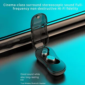 B02 Bluetooth Brezžične Slušalke Avto Obliko Design, Vodotesna HD Binaural Stereo Zaslonu Slušalke Slušalke Moda Moč Cal Q9T3